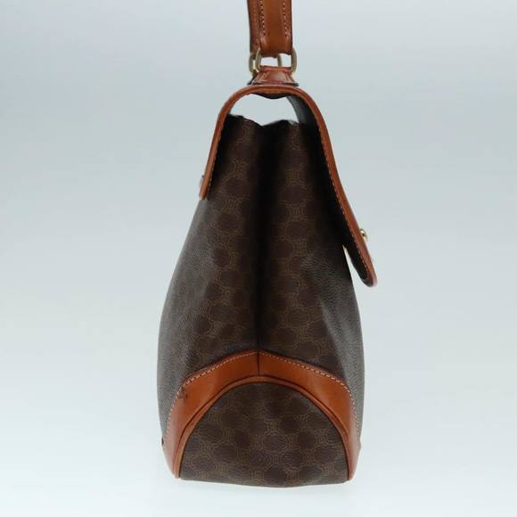 CELINE Macadam Canvas Hand Bag PVC Leather Brown Gold Auth 91294 - Picture 4 of 16